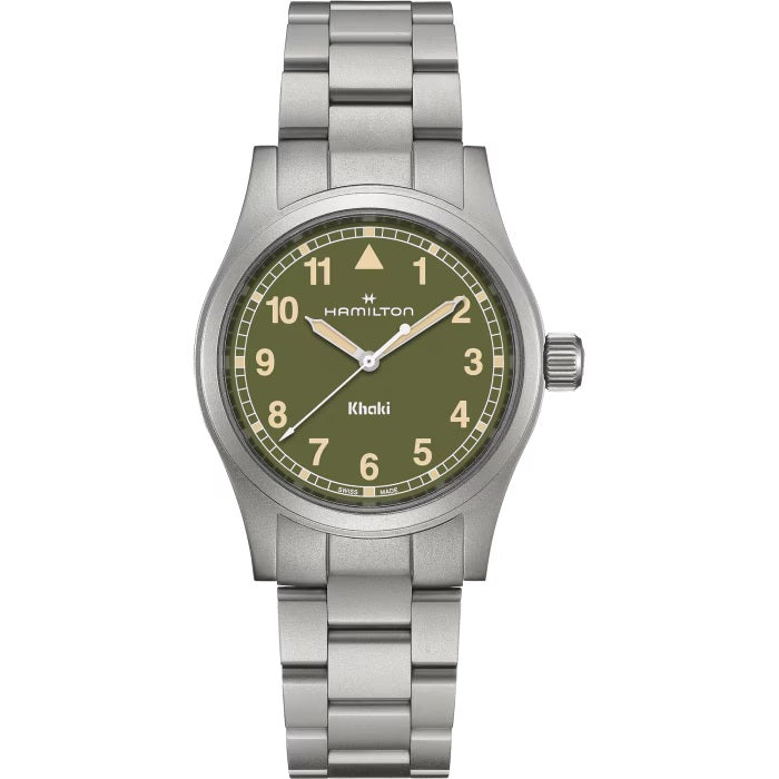 Mens Stainless Steel Khaki Field Hamilton Quartz Watch H69401160