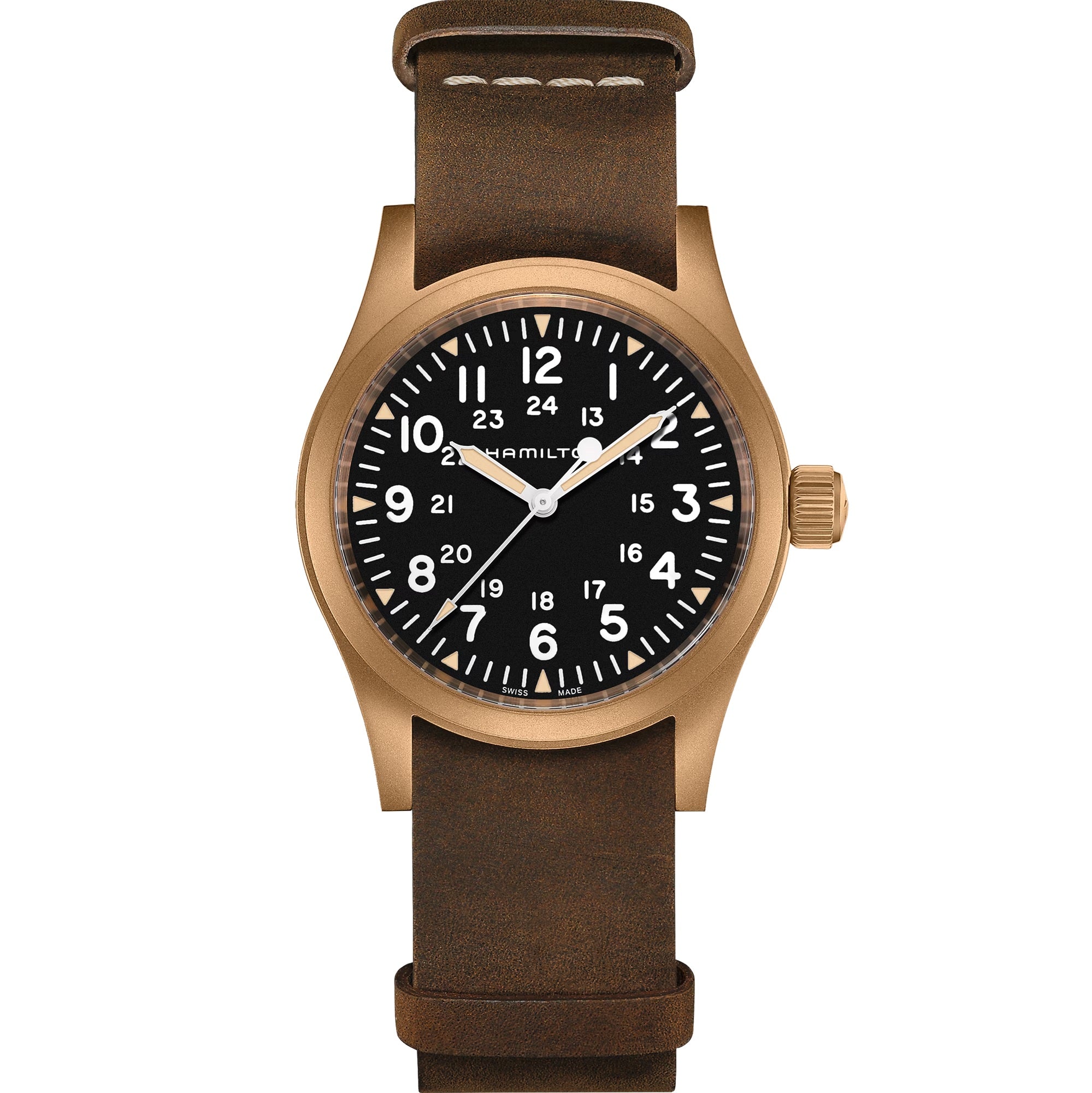 Mens Bronze and Titanium Khaki Field Hamilton Mechanical Watch H69459530