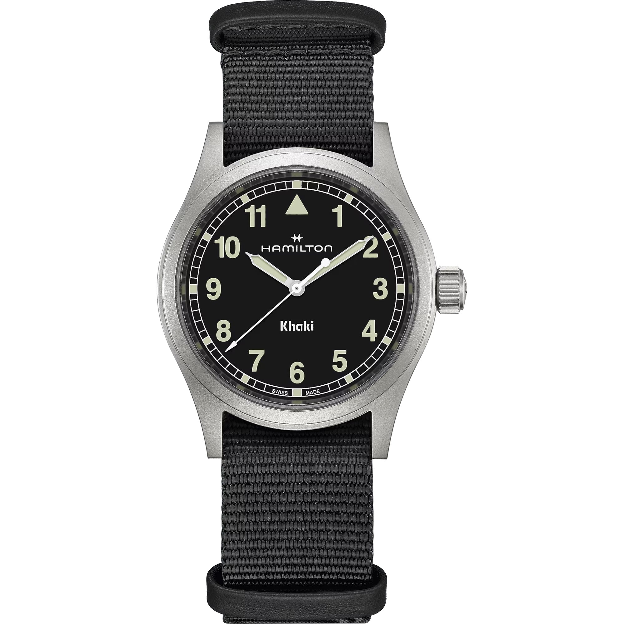 Mens Stainless Steel Khaki Field Hamilton Quartz Watch H69401430