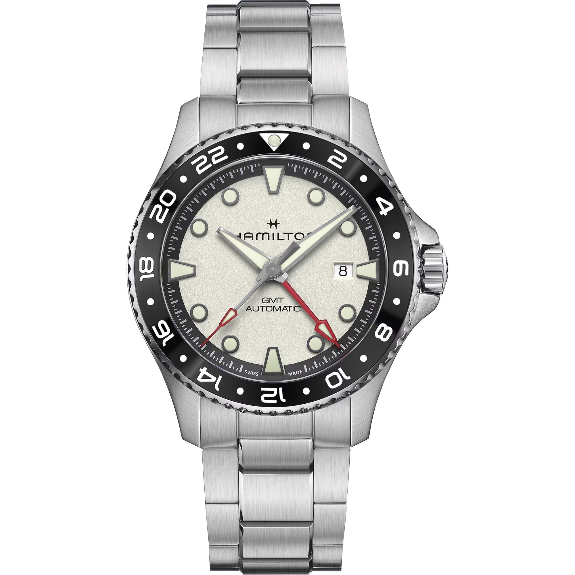 Mens Stainless Steel Khaki Navy Scuba Hamilton Automatic Watch H82555150