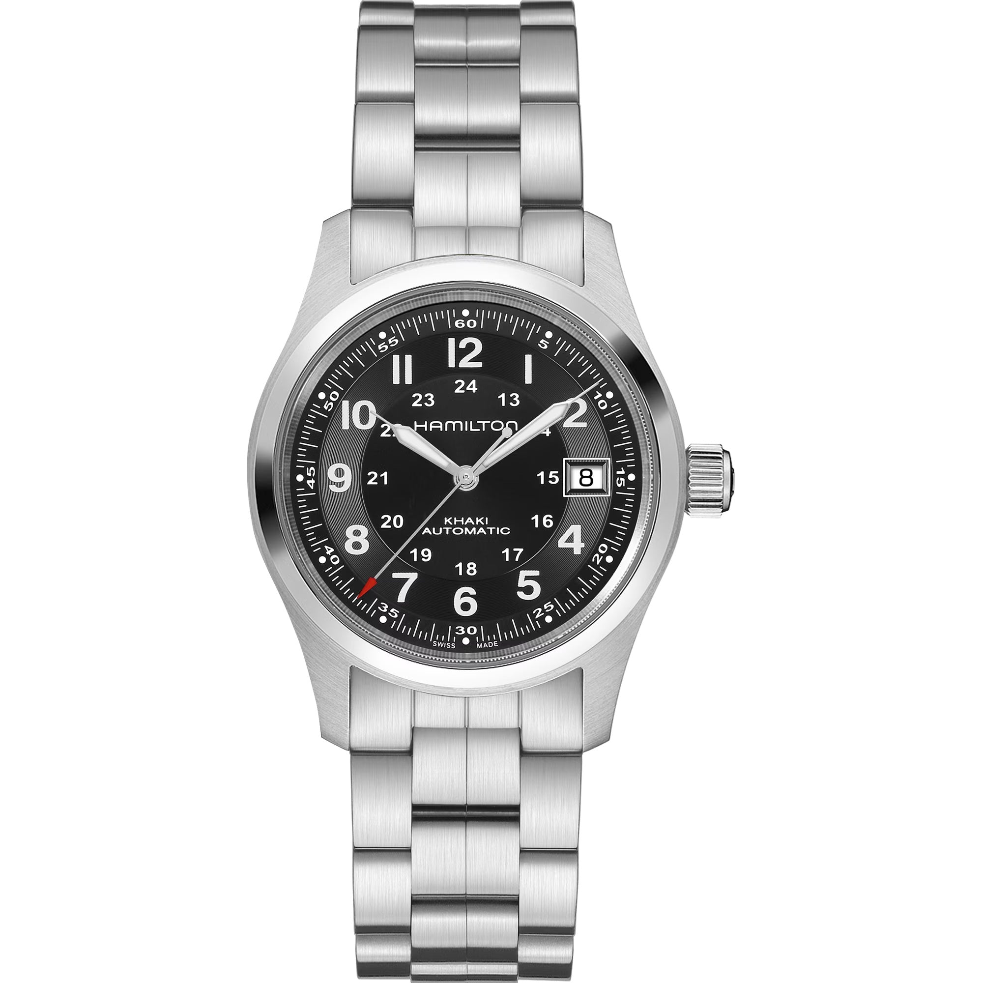 Mens Stainless Steel Khaki Field Hamilton Automatic Watch H70455133