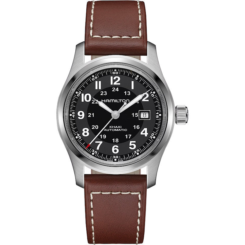 Mens Stainless Steel Khaki Field Auto Hamilton Automatic Watch H7055533