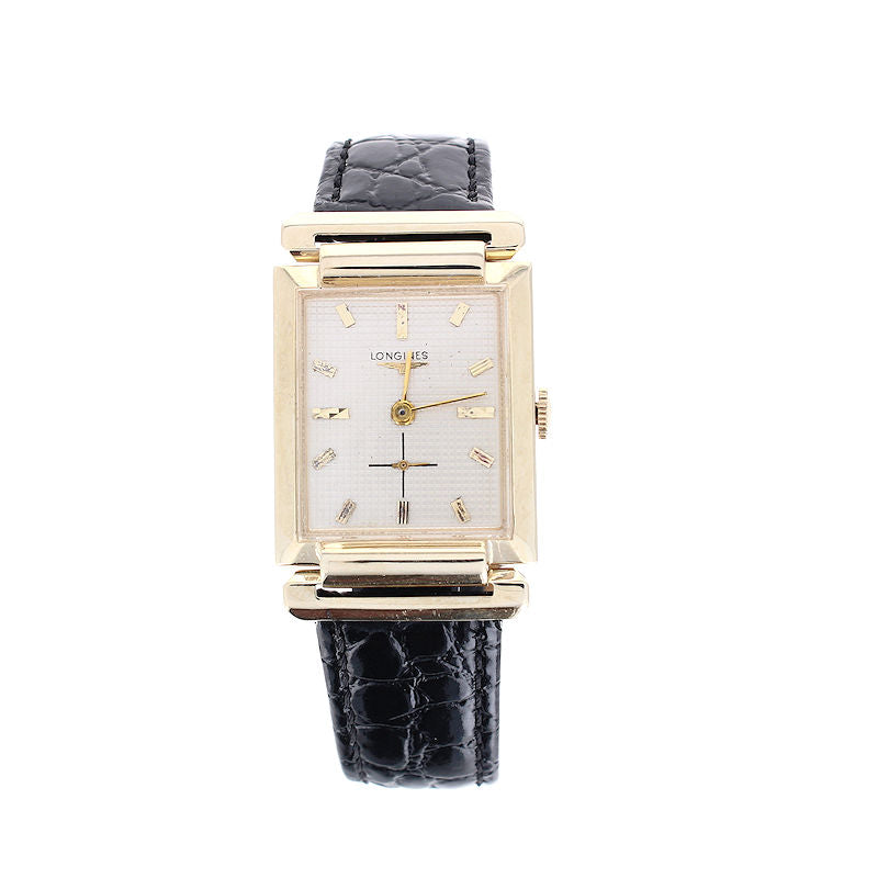 Mens 14kt Yellow Gold Dress Model Manual Wind Longines Watch Circa 1955