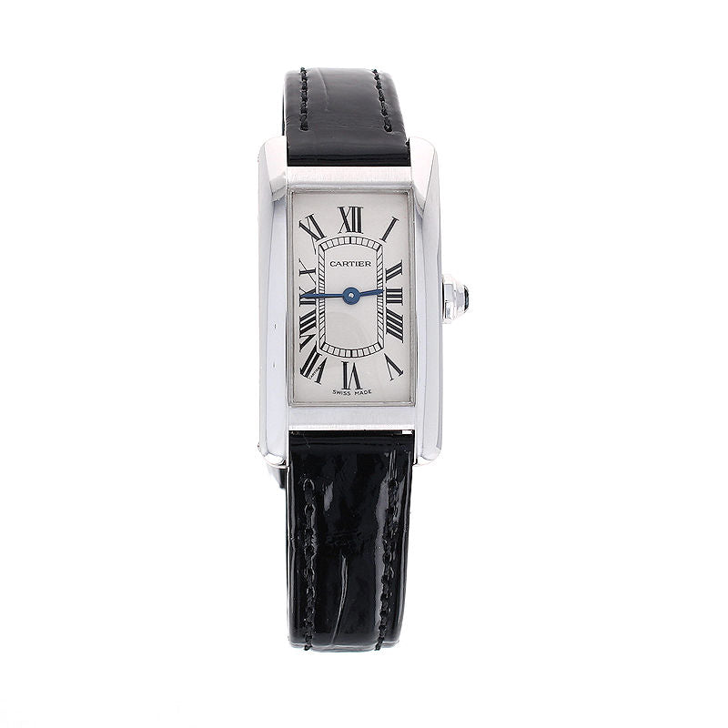 Ladies 18kt White Gold Quartz Tank Americaine Cartier Watch