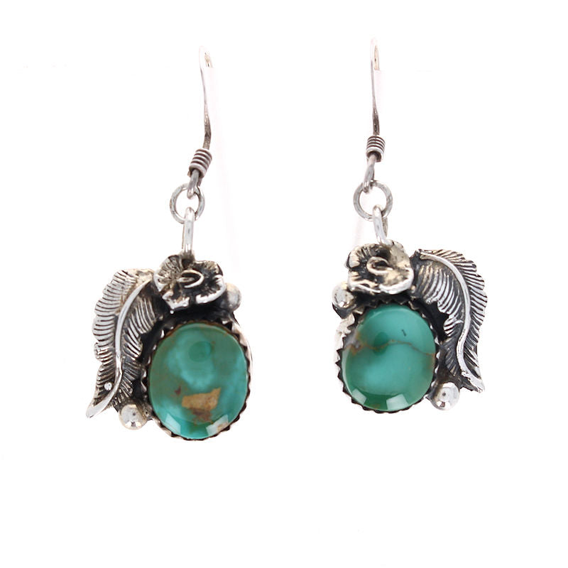 Ladies Sterling Silver Royston Turquoise Earrings