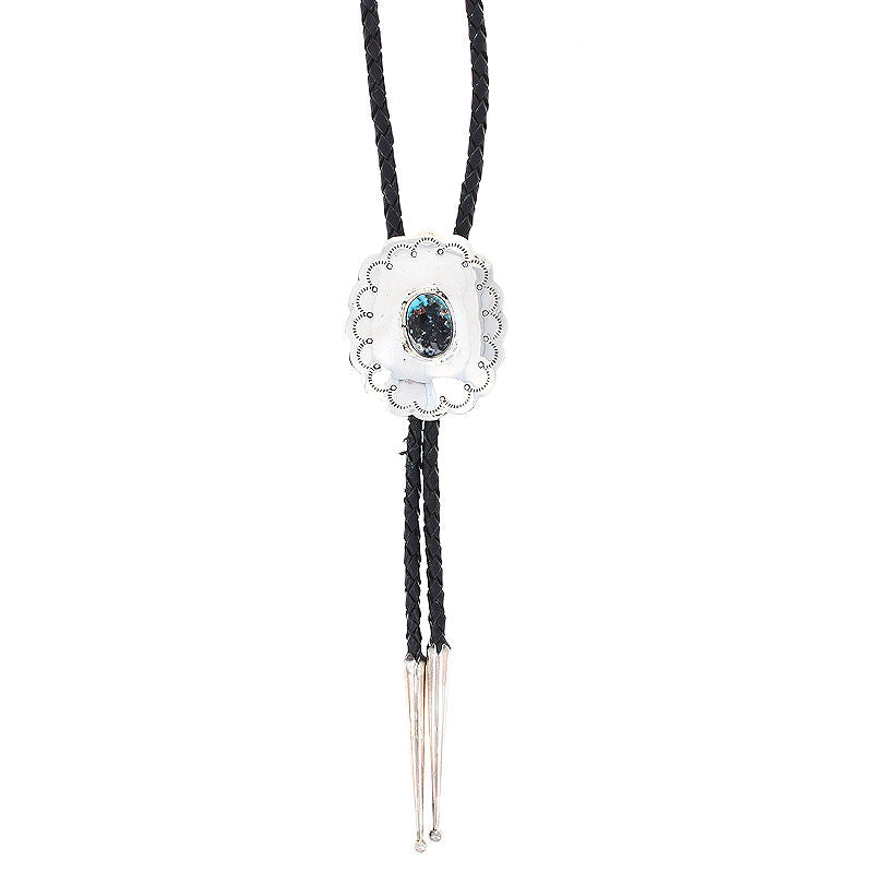 Sterling Silver Bisbee Turquoise Bolo Tie