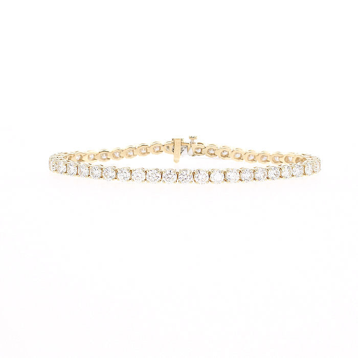 Ladies 14kt Yellow Gold 10.06cts Diamond Tennis Bracelet