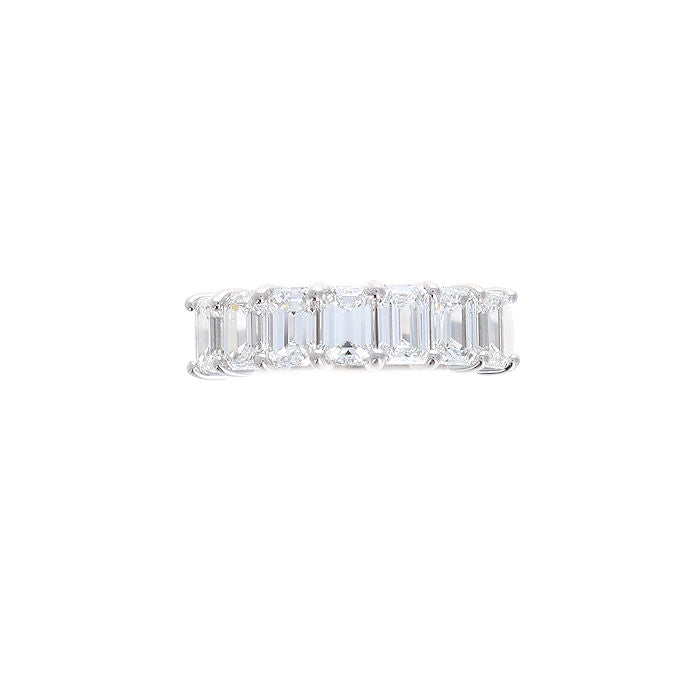 Ladies 14kt White Gold 2.21ct Emerald Cut Diamond Band