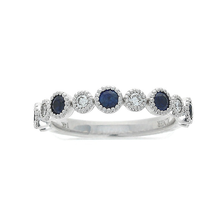 Ladies 14kt White Gold 0.50ct Sapphire and 0.20ct Diamond Band