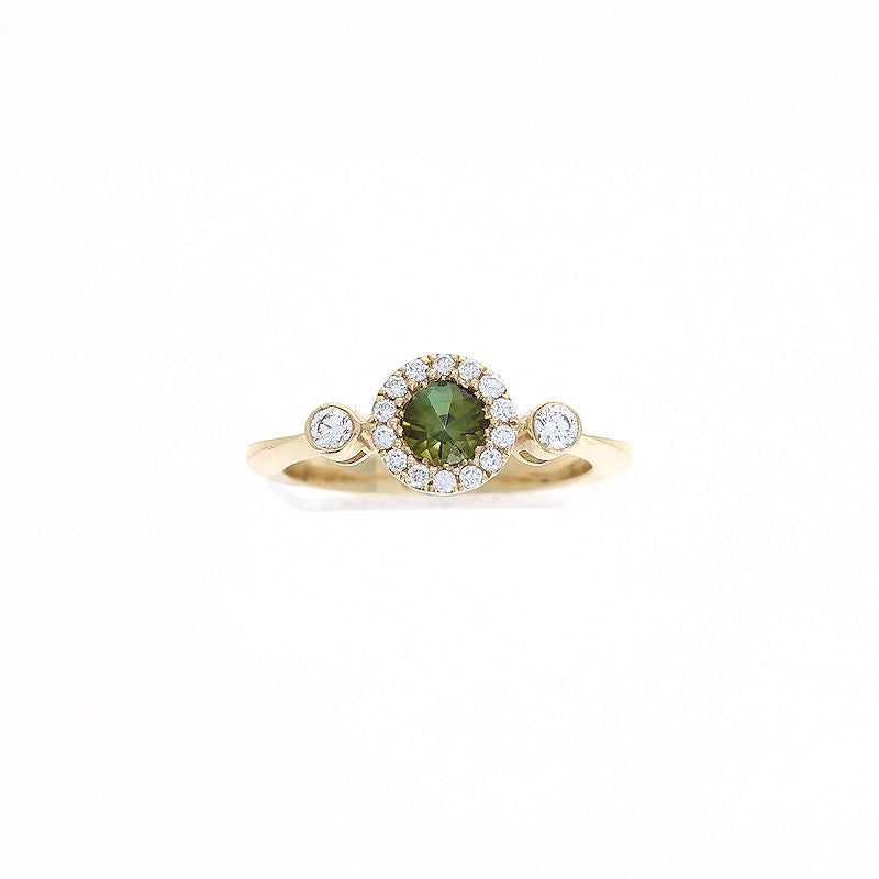 Ladies 14kt Yellow Gold 0.50ct Tourmaline and 0.18cts Diamond Ring