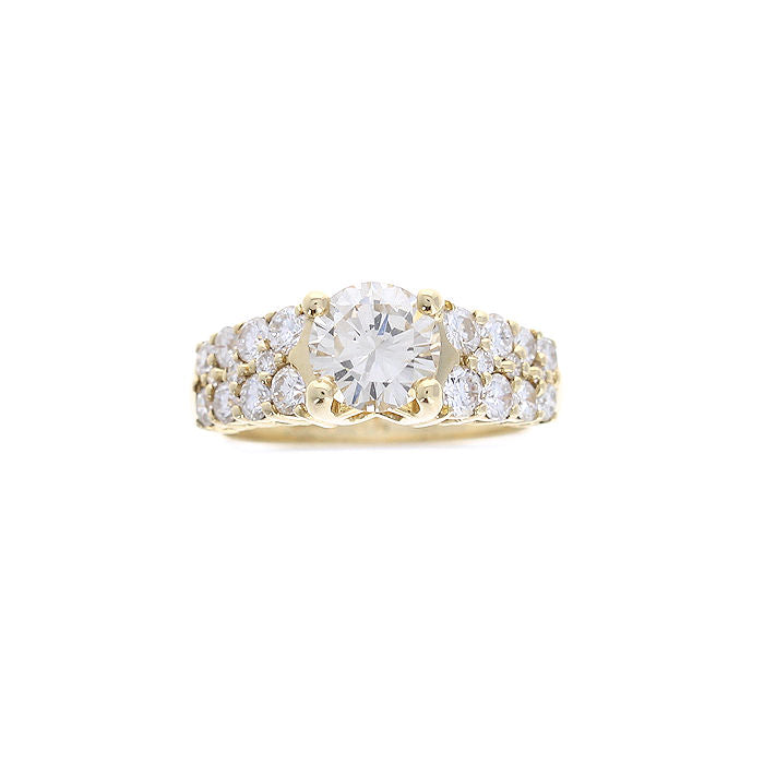Ladies 14kt Yellow Gold 1.01ct and 0.72cts Diamond Engagement Ring