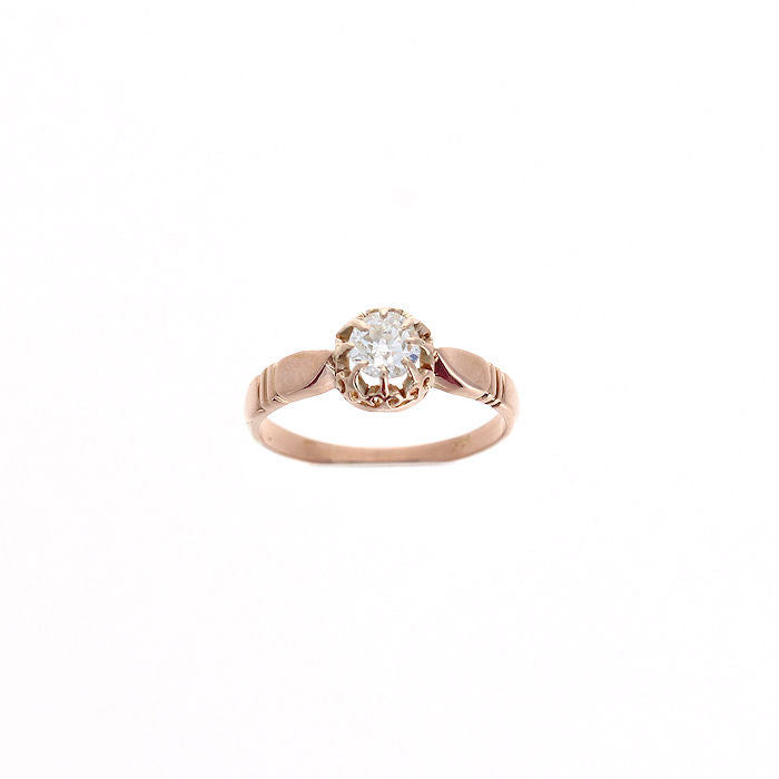 Ladies 14kt Rose Gold 0.39cts Round Diamond Engagement Ring