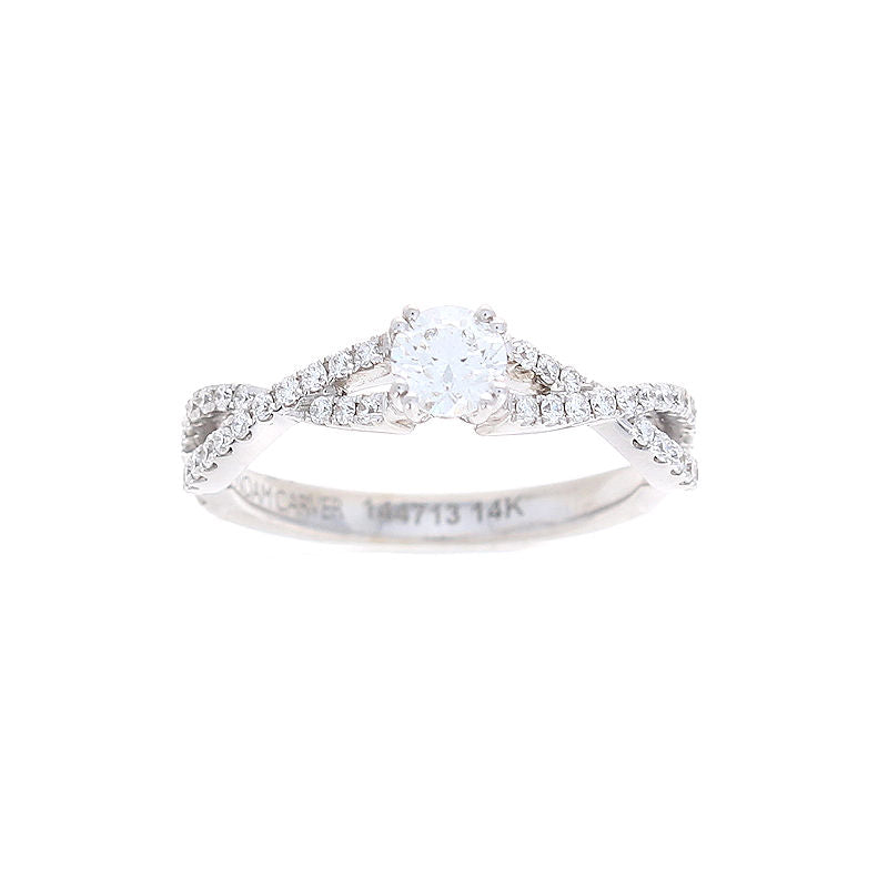 Ladies 14kt White Gold 0.33ct Round Diamond Engagement Ring