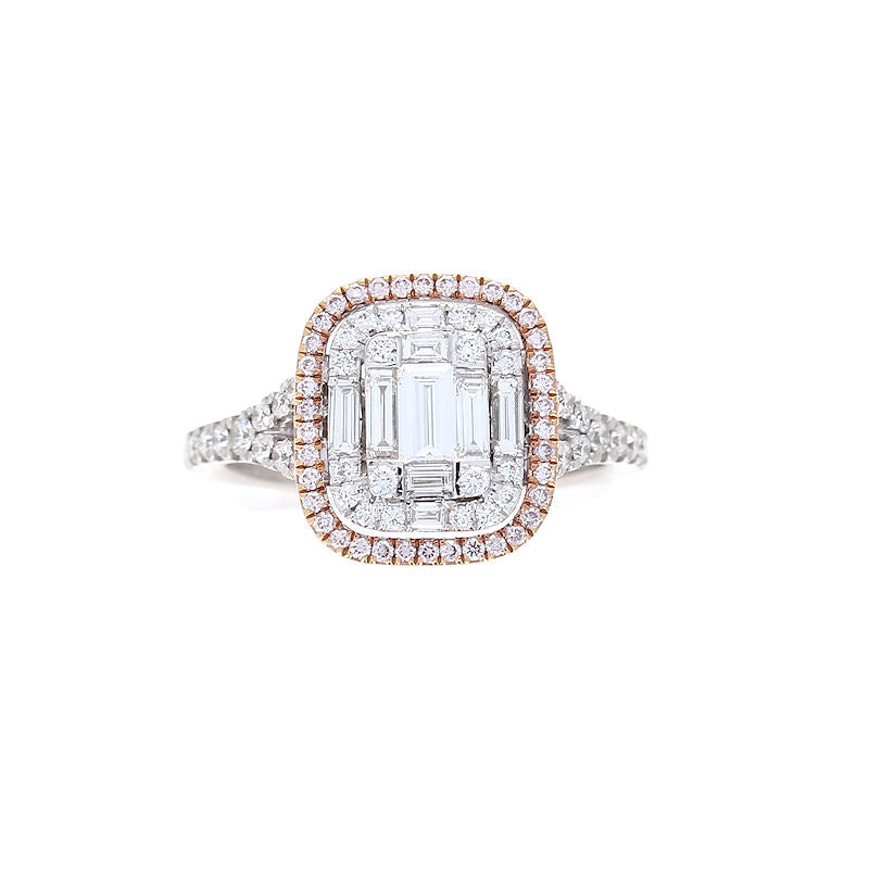 Ladies 18kt Two Tone 0.36cts Baguette Diamond Engagement Ring