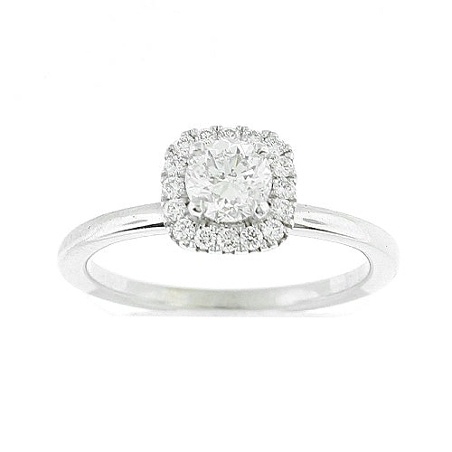Ladies 14kt White Gold 0.46ct Round and 0.21cts Diamond Engagement Ring