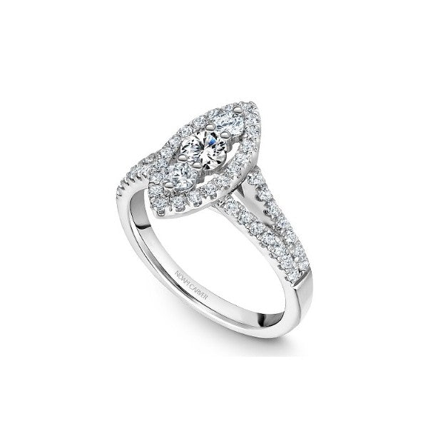 Ladies 14kt White Gold 0.33ct Round and 0.73cts Diamond Engagement Ring
