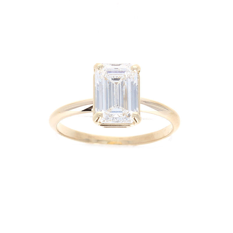 Ladies 14kt Yellow Gold 2.06ct Emerald Cut Lab Grown Diamond Engagement Ring