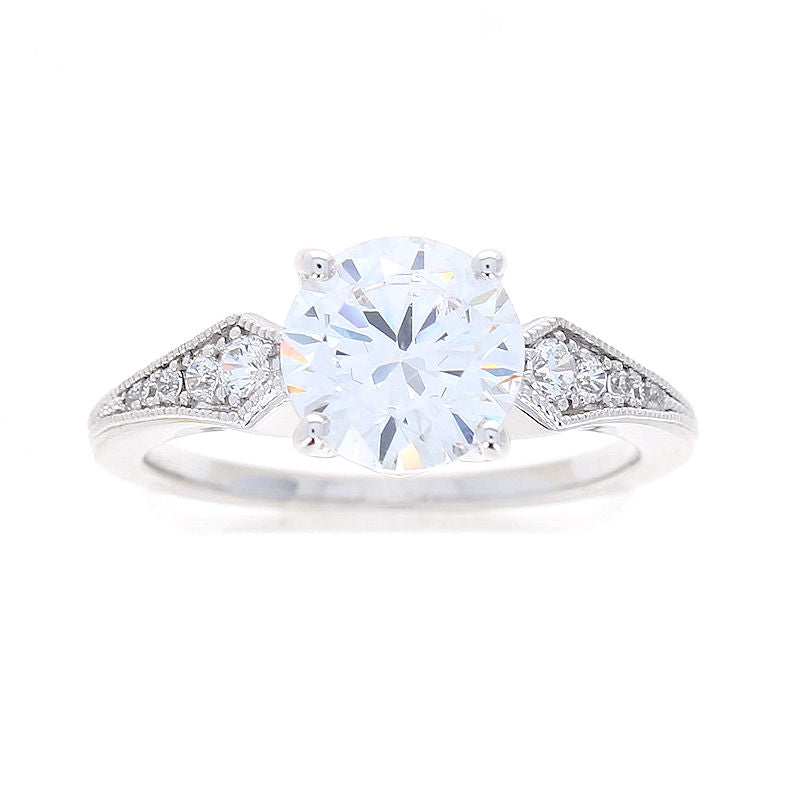 Ladies 14kt White Gold 0.16cts Diamond Engagement Ring Setting By Zeghani