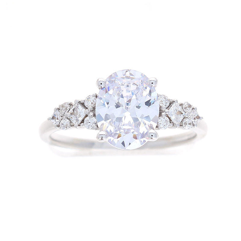 Ladies 14kt White Gold 0.10cts Round and 0.13cts Princess Diamond Engagement Ring Setting By Zeghani