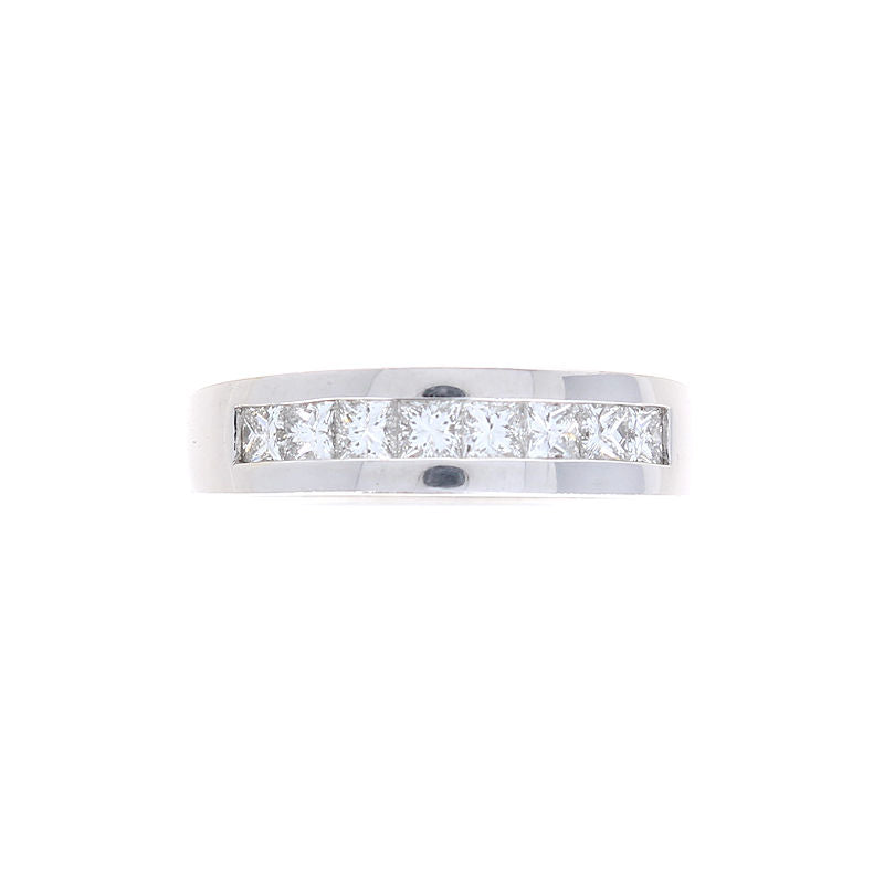 Ladies Platinum 1.00cts Princess Cut Diamond Wedding Band