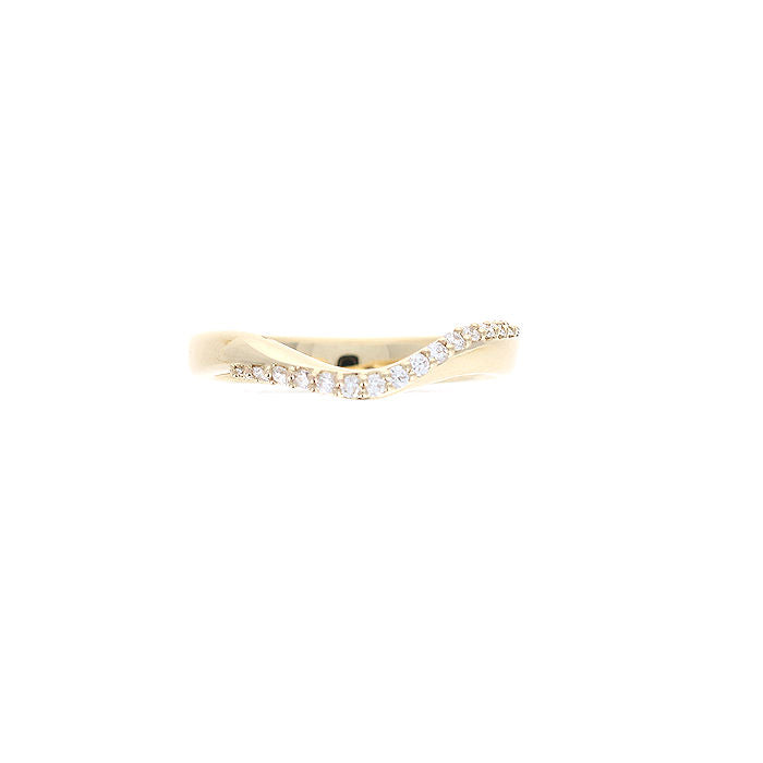 Ladies 14kt Yellow Gold 0.15cts Contour Wedding Band