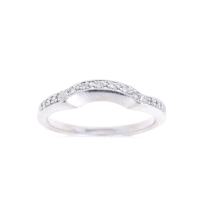 Ladies Platinum 0.08cts Diamond Wedding Band