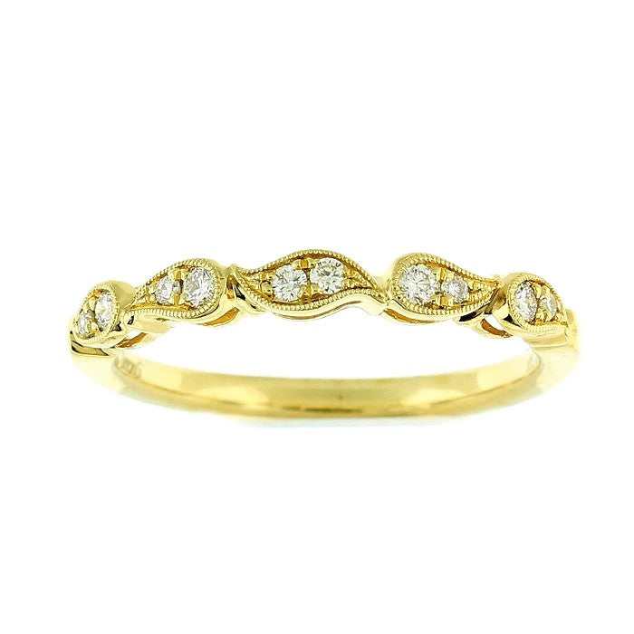 Ladies 18kt Yellow Gold 0.12cts Diamond Wedding Band By Simon G