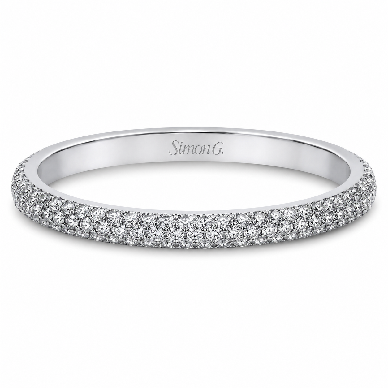 Ladies 18kt White Gold 0.29cts Diamond Wedding Band By Simon G