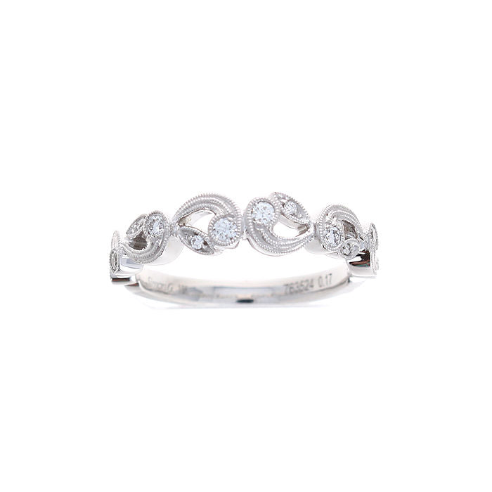 Ladies 18kt White Gold 0.18cts Diamond Wedding Band By Simon G