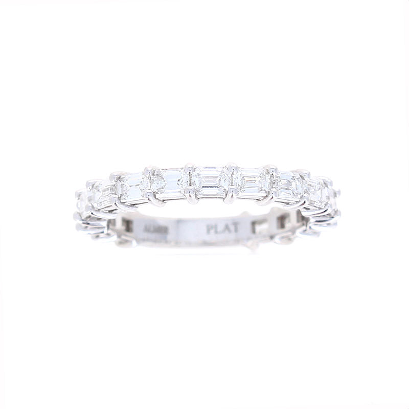 Ladies Platinum 1.63cts Emerald Cut Diamond Wedding Band