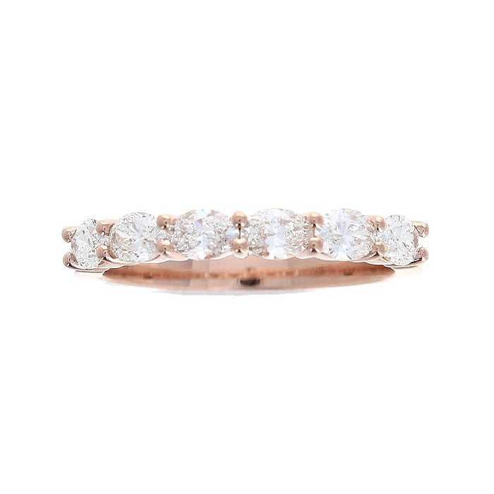 Ladies 14kt Rose Gold 0.85cts Oval Diamond Wedding Band