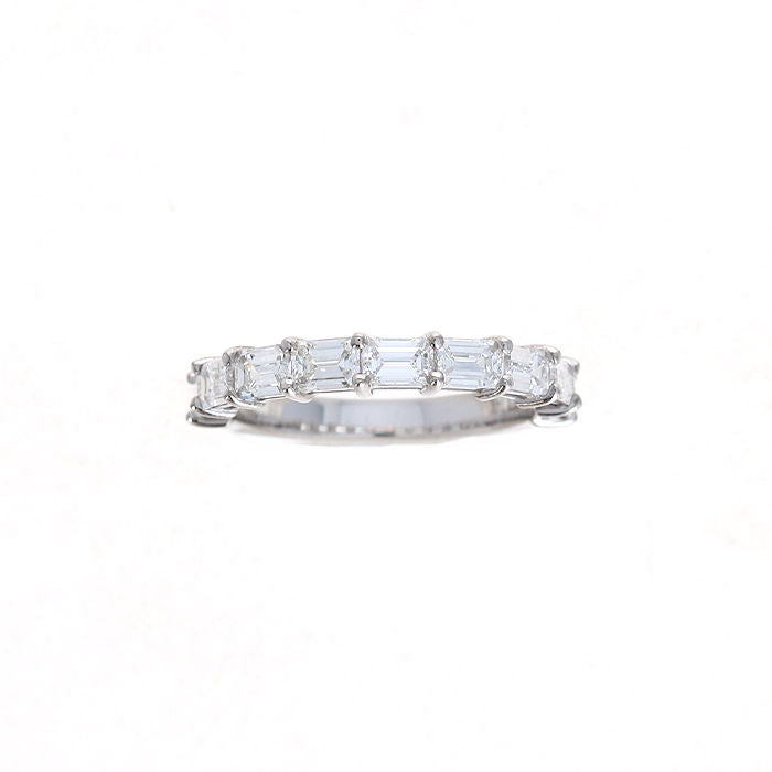 Ladies 14kt White Gold 1.27cts Emerald Cut Diamond Wedding Band