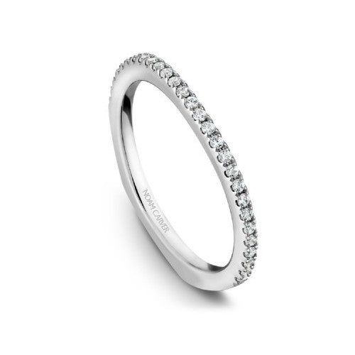 Ladies 14kt White Gold 0.14cts Diamond Contour Wedding Band