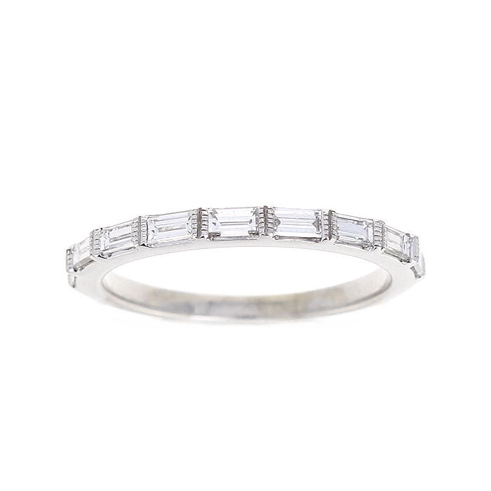 Ladies 14kt White Gold 0.49cts Baguette Diamond Wedding Band