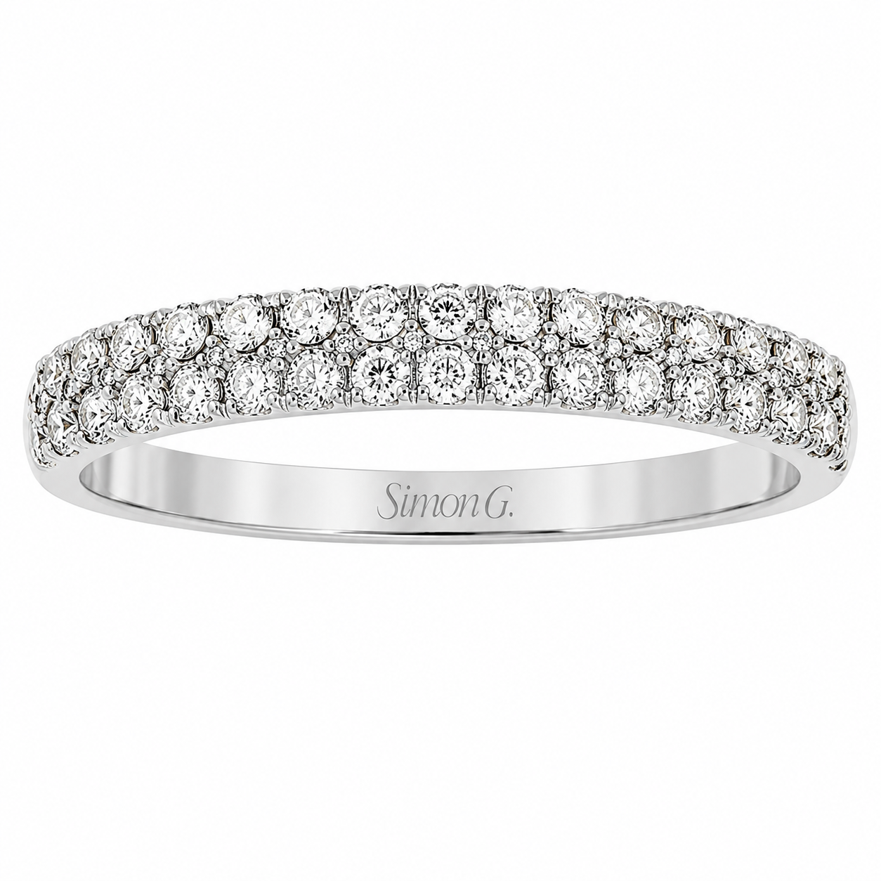 Ladies 18kt White Gold 1.00cts Diamond Wedding Band By Simon G