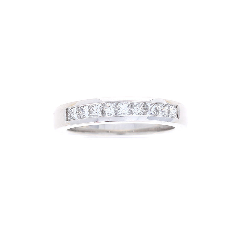 Ladies Platinum 0.50cts Princess Cut Diamond Wedding Band