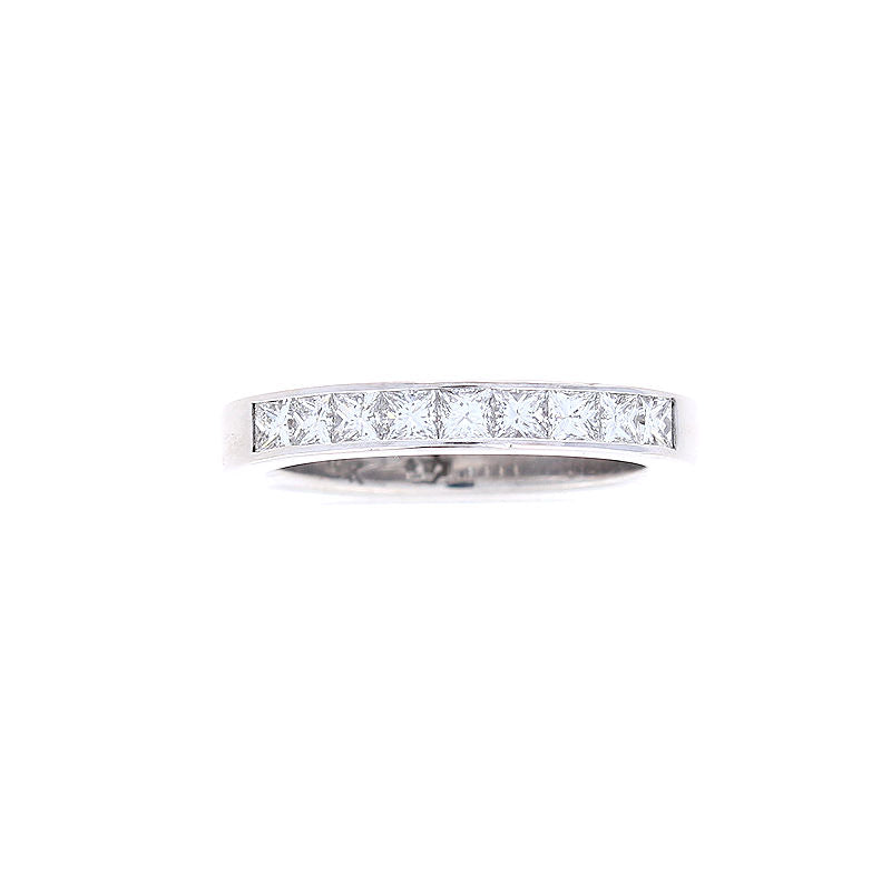 Ladies 18kt White Gold 0.63cts Princess Cut Diamond Wedding Band