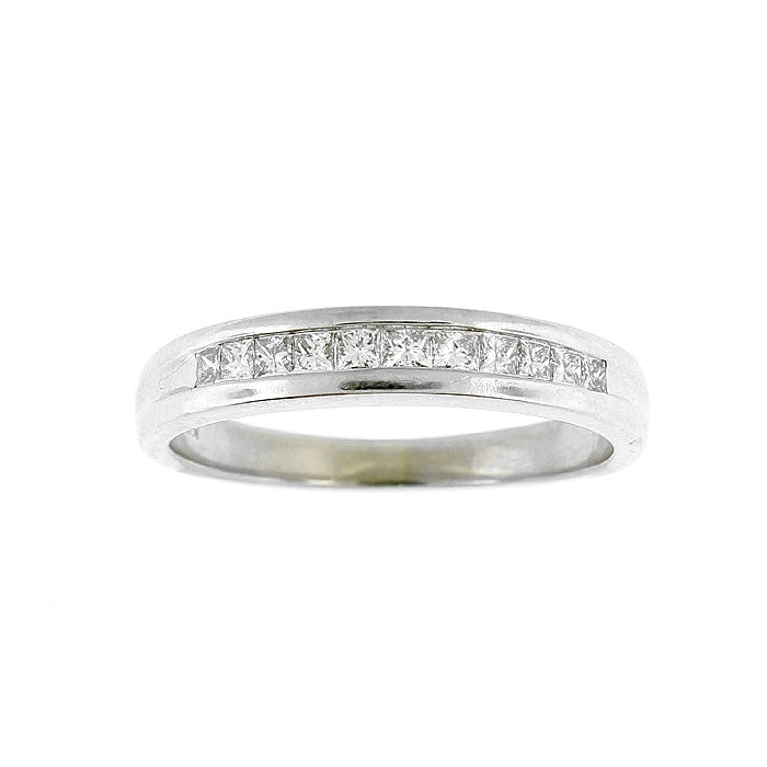 Ladies 14kt White Gold 0.27cts Princess Cut Wedding Band