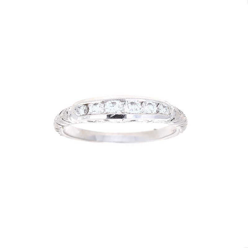 Ladies 18kt White Gold 0.28cts Diamond Wedding Band
