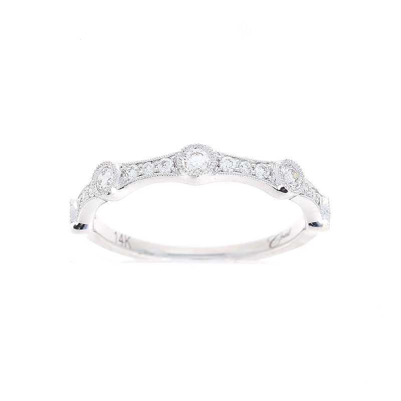 Ladies 14kt White Gold 0.25cts Diamond Wedding Band