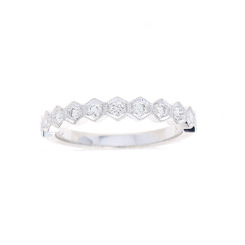 Ladies 14kt White Gold 0.23cts Diamond Wedding Band