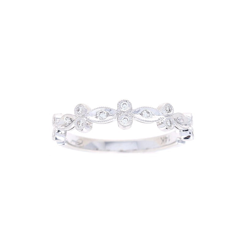 Ladies 14kt White Gold 0.16cts Diamond Wedding Band