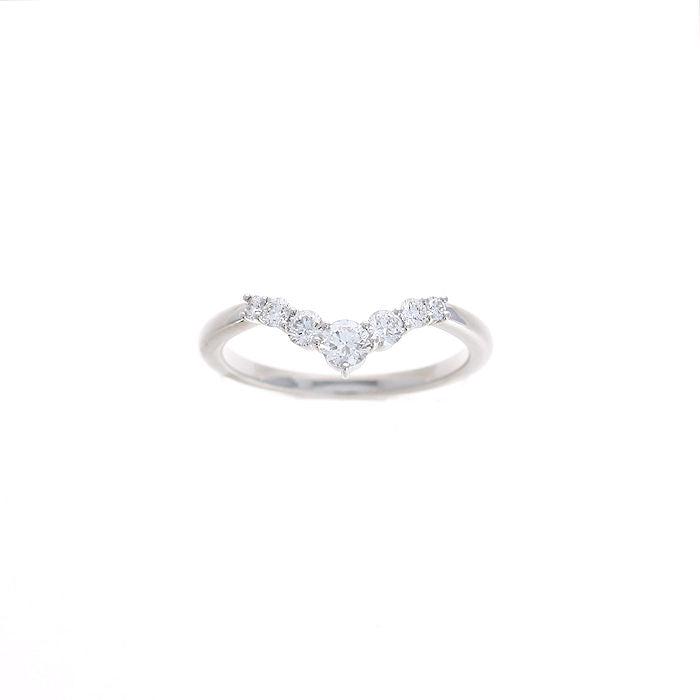 Ladies 14kt White Gold 0.36cts Diamond V Wedding Band