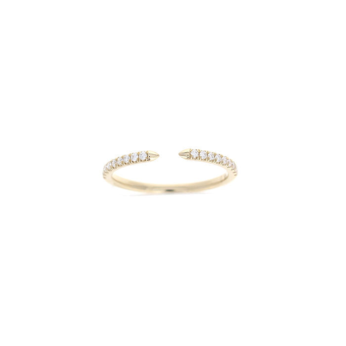 Ladies 14kt Yellow Gold 0.13cts Diamond Open Wedding Band