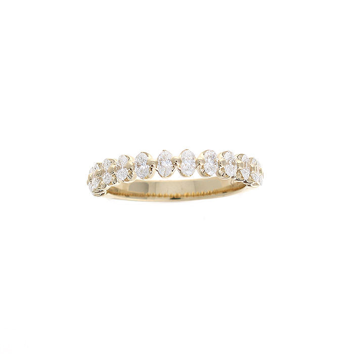 Ladies 14kt Yellow Gold 0.64cts Oval Diamond Wedding Band