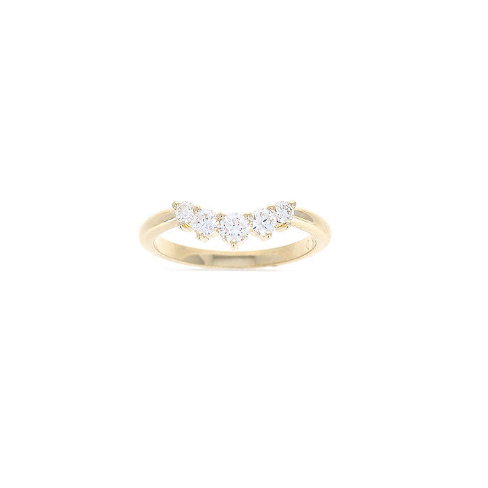 Ladies 14kt Yellow Gold 0.39cts Diamond Contour Wedding Band