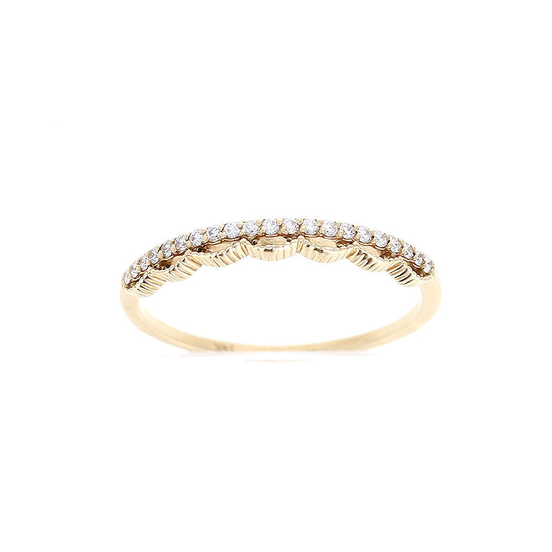 Ladies 14kt Yellow Gold 0.11ctw Diamond Wedding Band