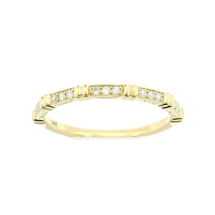 Ladies 14kt Yellow Gold 0.12cts Diamond Wedding Band