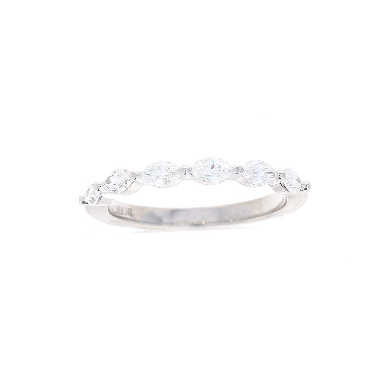 Ladies 14kt White Gold 0.50cts Marquise Diamond Wedding Band