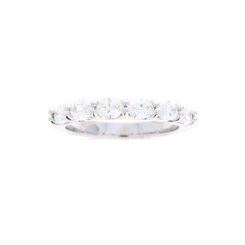 Ladies 14kt White Gold 0.85cts Oval Cut Diamond Wedding Band
